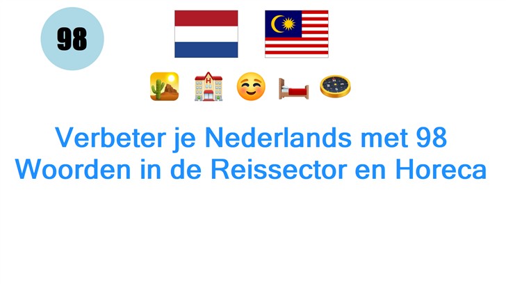 Verbeter je Nederlands met 98 Woorden in de Reissector en Horeca